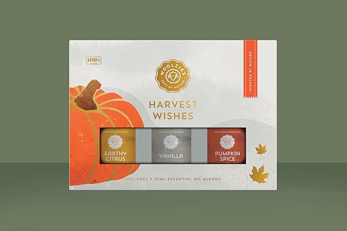 Harvest Autumn Essential Oil Set | Cozy Fall Aromatherapy Blends | Perfect for Diffusers and Seasonal Relaxation (Set, Harvest Wishes)