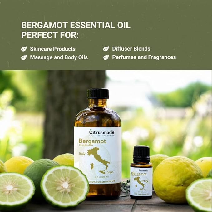 Bergamot Essential Oil - Direct from Citrusmade in Sicily- Pure Essential Oil for Diffusers and Aromatherapy | 100% Pure Therapeutic Grade (22lbs)