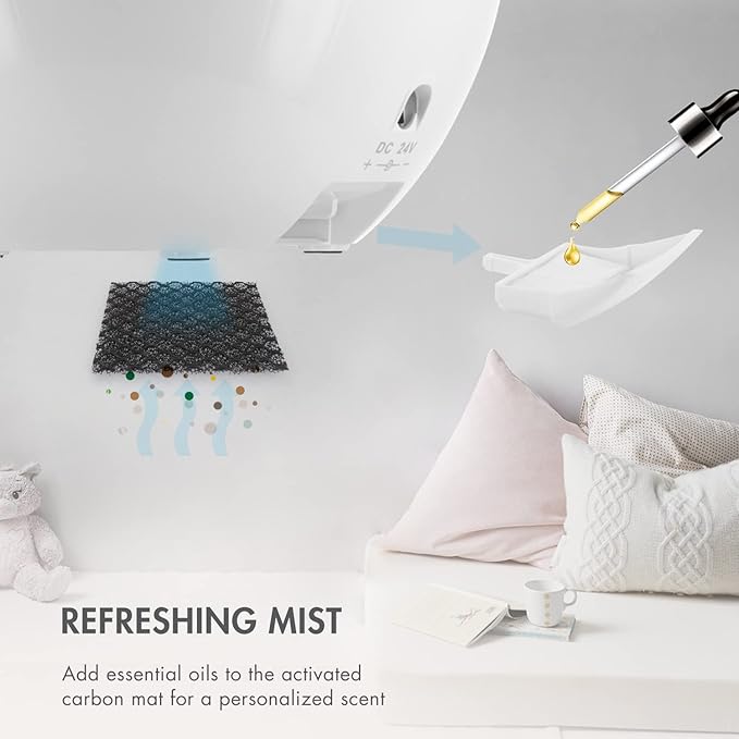 Tenergy Pluvi Ultrasonic Cool Mist Humidifier Advanced Mist Generator Essential Oil Diffuser, 360°Adjustable Mist Outlet, Auto-Shut Off Easy to Clean, 2.5L Quiet Humidifier