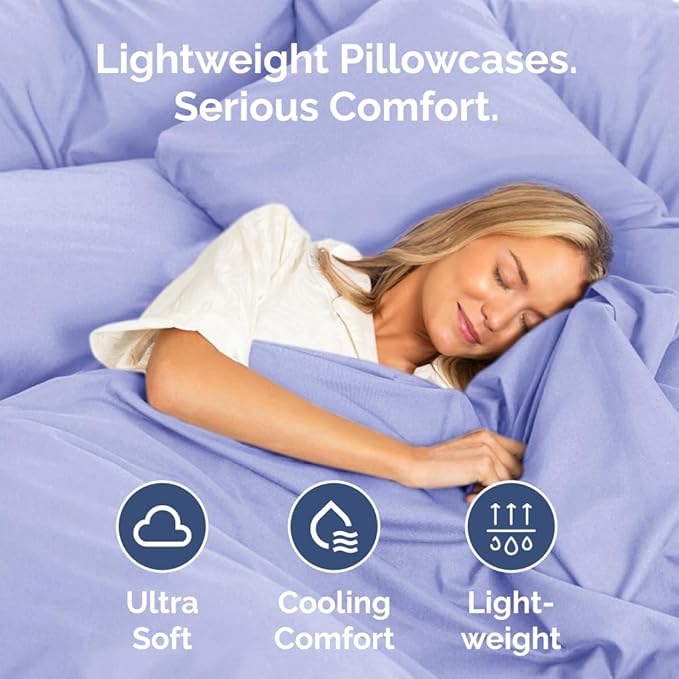 Standard Pillow Cases Set of 4 - Ultra Soft Hotel Quality Pillowcase Covers - Comfy Bedding for Women, Men, Kids & Teens - Machine Washable Pillow Protectors - 4 Piece Set - Standard Size Lavender