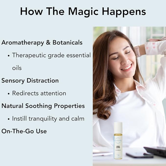 Sumbody Stress Relief Oil Roller Stress Zapper - Relaxing Roll On Essential Oils for Self Care Gifts, Therapeutic Grade Essential Oils, Calming Aromatherapy Products for Men & Women, Made in USA