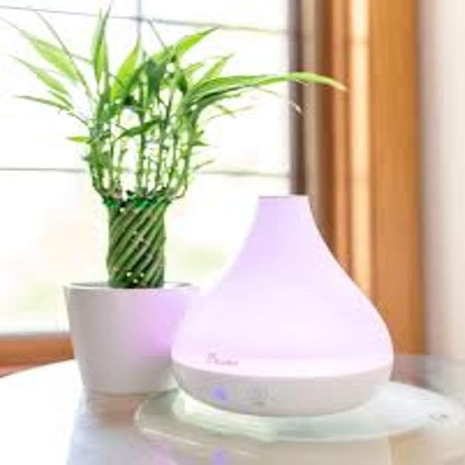 Crane Personal Ultrasonic Cool Mist Humidifier and Aroma Therapy Diffuser, Optional Color Changing Nightlight Included, for Home, Hotels, and Office, 0.35 Gallon – 1.5 Liter, White (Pack of 2)