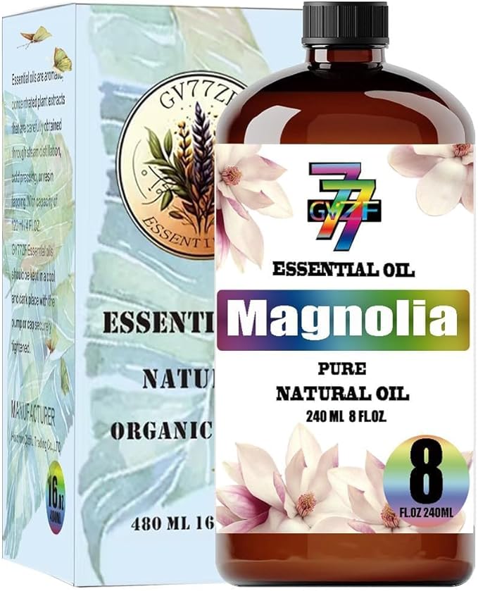 Magnolia Essential Oil - Magnolia Oils for Diffusers, Humidifiers, DIY Candles, Soap, Cleaning, Home, Office, Yoga, Massage, Gifts - 8 fl oz (240 ml) - GV77ZF
