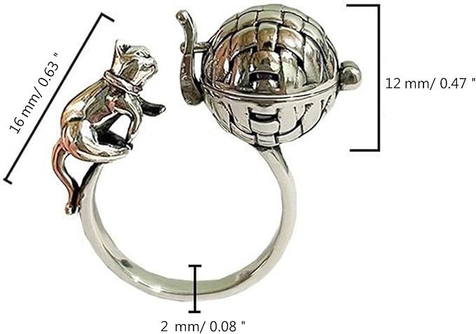 Adjustable Aromatherapy Finger Rings Jewelry with Essential Oil Diffuser Vintage Style Rings Accessory for Women Girls
