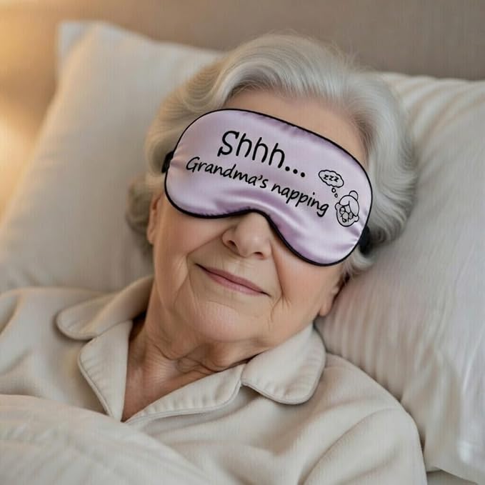 Shhh...Gandma is Napping. Funny Sleeping Mask for Grandma. Ultra Soft Sleep Mask with Adjustable Strap. Gift idea for Birthday, Mother's Day, Get Well Soon, Christmas Stocking Stuffer.