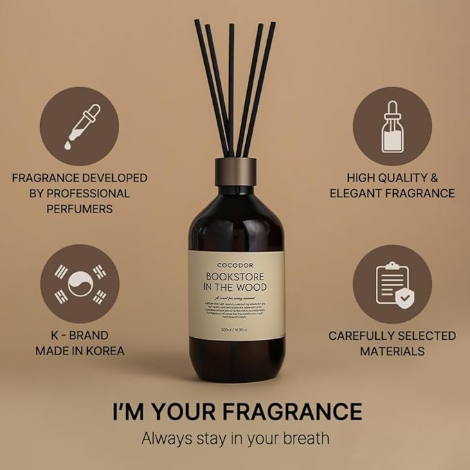 COCODOR Premium Reed Diffuser/Flower Garden /16.9oz /1 Pack/Large Capacity Fragrance Scent Oil Stick Diffuser Set for Bedroom Bathroom Home Décor
