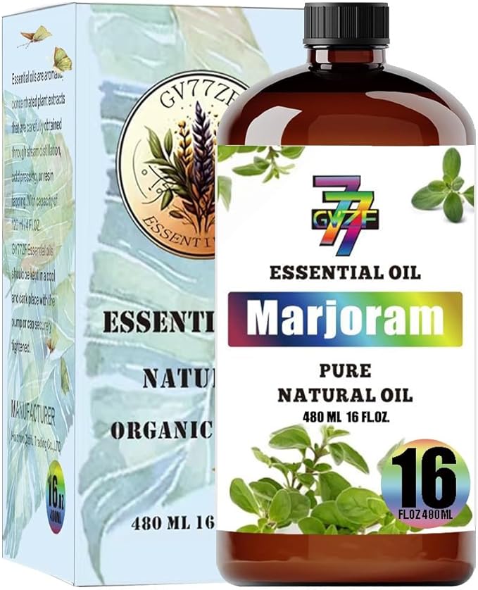 Marjoram Essential Oil - Marjoram Oils for Diffusers, Humidifiers, DIY Candles, Soap, Cleaning, Home, Office, Yoga, Massage, Gifts - 16 fl oz (480 ml) - GV77ZF