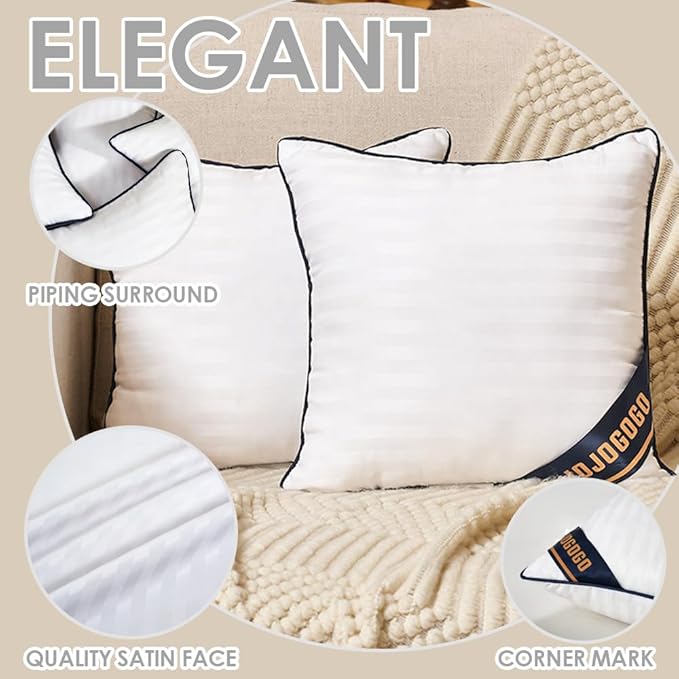 JOJOGOGO 12x12 Mini Tiny Pillow Insert Set of 2, 12 x 12 White Small Decorative Square Pillow Insert for Couch Sofa, 12x12 Synthetic Down Alternative Craft Pillows for Handmade Gifts