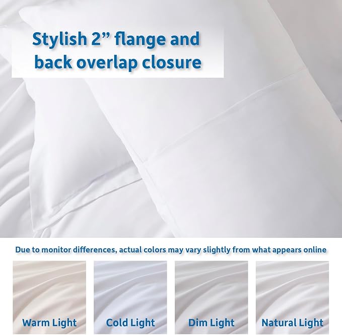 Nestl Full Duvet Cover Set with Comforter Insert - White 4 Piece 80x90 Duvet Cover & 2 Pillow Shams with White Quilted Down Alternative Comforter, Ultra Soft, All Season
