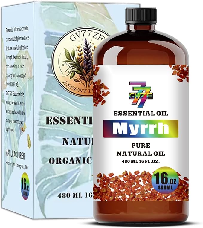 Myrrh Essential Oil - Myrrh Oils for Diffusers, Humidifiers, DIY Candles, Soap, Cleaning, Home, Office, Yoga, Massage, Gifts - 16 fl oz (480 ml) - GV77ZF
