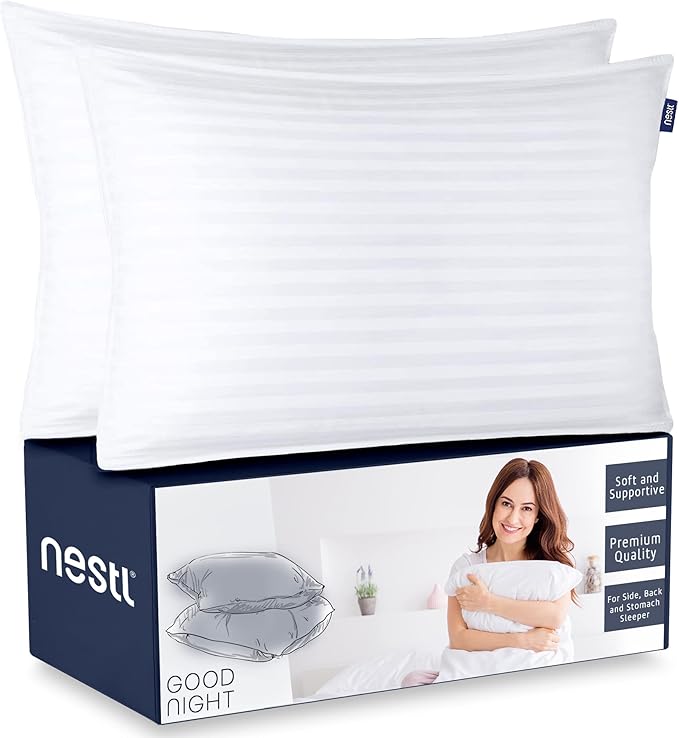Nestl 7 Piece Twin Comforter Set – Navy Reversible Bed in a Bag – Complete Twin Size Bedding Set with Sheets, Set of 2 Down Alternative Pillows, Pillowcase and Sham