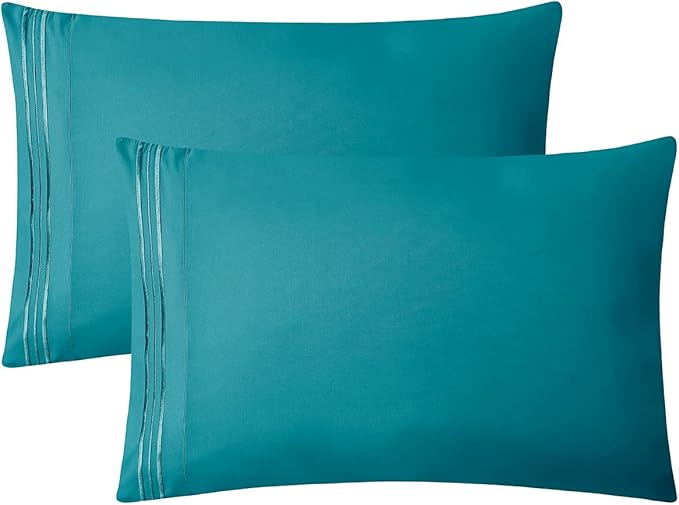 Clara Clark Bed Sheets, Premier 1800 Series 4 Piece Bed Sheet Set, Deep Pocket, Wrinkle, Fade, Stain Resistant, Luxury Soft Bedding Sheets & Pillowcases, King, Teal