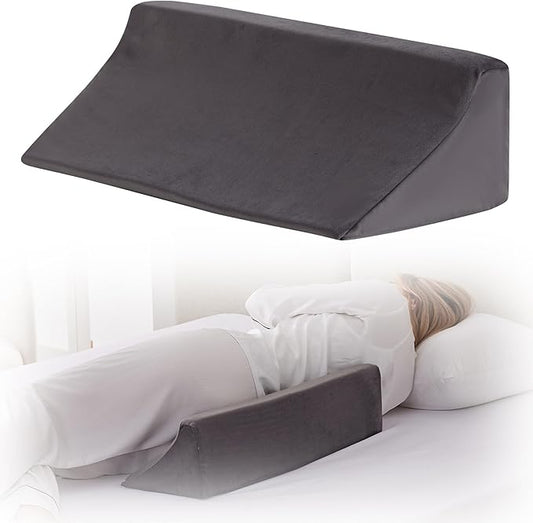 Bedluxe Wedge Pillow for Side Sleeping, Comfort Foam Back Pillow for Side Sleeper, Bed Wedges & Body Positioners for After Surgery, Pregnancy Support, Back Pain, Preventing Bedsores, Short Plush