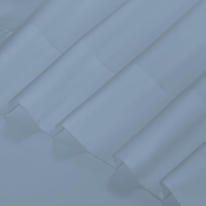 ROYALE LINENS 300 Thread Count Cotton Sateen Sheet Set - 4 Piece Full Bed Sheets - 1 Fitted, 1 Flat & 2 Pillow Cases - Soft Cool & Crisp Sheet Set (Full, Dusty Blue)