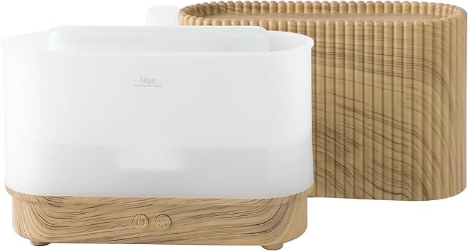 150ml Ultrasonic Cool Mist Diffuser with Wood Grain Finish, Type-C USB Power, Waterless Auto Shut-Off, Compact Design for Small Spaces