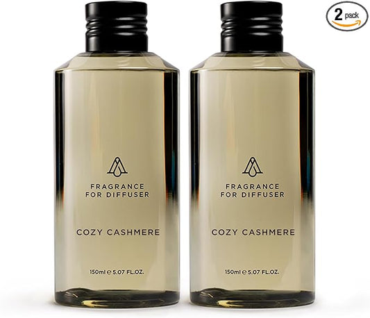 AromaPlan Hotel Scents Cozy Cashmere 5 Fl Oz (2 Pack), Luxury Aroma & Hotel Fragrance Diffuser Oil- Hotel Diffuser Oil for Aromatherapy- USA Made, Bigger Bottle, Bolder Aroma & Longer Lasting