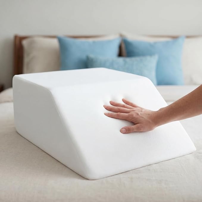 Leg Elevation Pillows for Swelling - Supportive Bed Memory Foam Wedge Pillow for After Surgery, Circulation, Swelling, Foot & Knee Discomfort