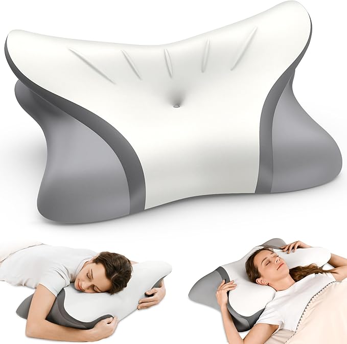 Cervical Pillow for Neck Pain Relief, Contour Memory Foam Pillows for Sleeping, Ergonomic Pillow Adjustable Orthopedic Cooling Pillow Bed Pillow for Side, Back & Stomach Sleepers