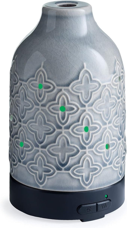 Airome Jasmine Medium Essential Oil Diffuser|100 mL Humidifying Ultrasonic Aromatherapy Diffuser 8 Colorful LED Lights, Intermittent & Continual Mist, Auto Shut-Off