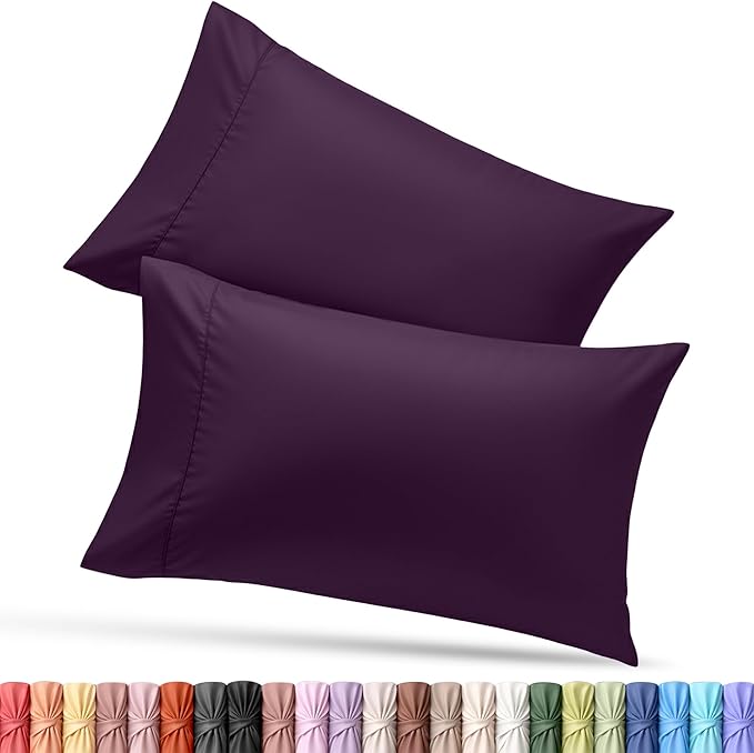 Utopia Bedding King Pillow Cases - 2 Pack - Envelope Closure - Soft Brushed Microfiber Fabric - Shrinkage and Fade Resistant Pillow Covers King Size 20 X 40 Inches (King, Purple)