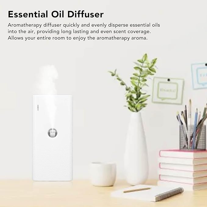 Essential Oil Diffuser, Aromatherapy Diffuser for Home Office Bedroom, Ultrasonic Fragrance Diffuser Machine with Quiet Operation, 150ml Diffuser for Relaxation and Better Sleep, I (White)