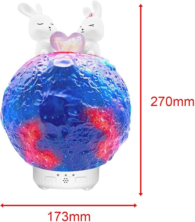 Essential Oil Diffuser, Mist Spray Silent Air Humidifier with Moon Statue for Bedside Office SPA Dorm Decor (Sky)