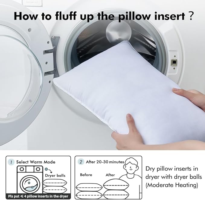 MIULEE 30x30 Synthetic Down Alternative Pillow Insert Euro Decorative Throw Pillow 30 x 30 Inch Body Bed Sleeping Ultra Soft Fluffy Form for Sofa Couch Bed