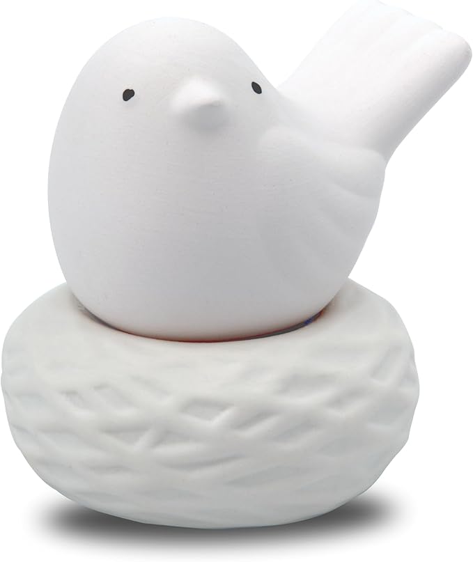 Little Bird Nest, Non-Electric Ceramic Diffusers for Essential Oils and Aromatherapy Fragrance, White Ceramic Diffusers in Car or Bathroom and Desk Office Decor, White Vase