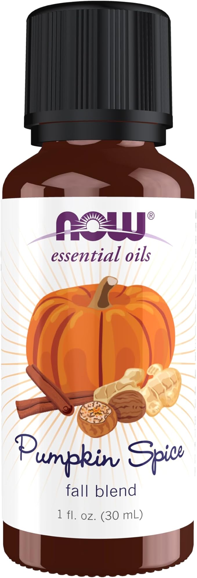 NOW Essential Oils, Pumpkin Spice Oil Blend, Pleasant Sweet Spice Scent With Warm and Calming Attributes, 1-Ounce