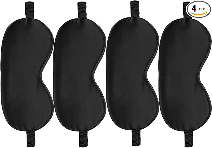 4PACK Sleep Masks Satin Eye Mask Silk Eyes Cover Silky Blindfold Blackout Eyeshade Soft Eyeshades Sleeping Covers Travel Nap