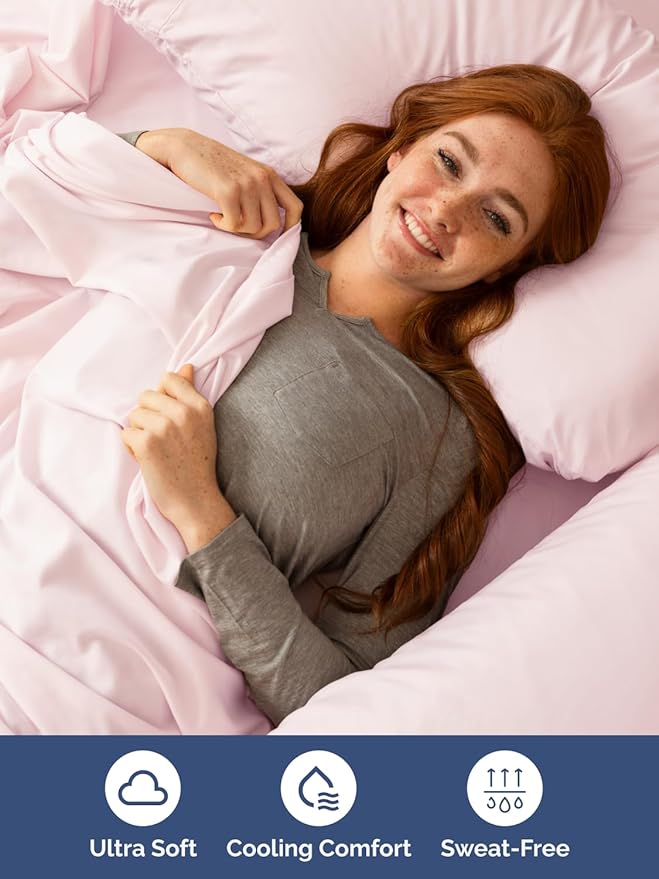 Extra Deep Queen Sheet Set - 4 Piece Breathable & Cooling Bed Sheets - Easily Fits 18 to 24 inch Mattress - Ultra Soft, Wrinkle & Fade Free w/ Extra Deep Pockets - Hotel Luxury Bedding - Lavender Pink