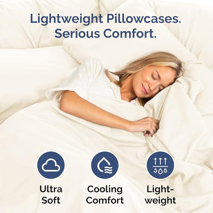 Standard Pillow Cases Set of 6 - Ultra Soft Hotel Quality Pillowcase Covers - Comfy, Cozy & Wrinkle Free - Shrink, Stain & Fade Resistant - Machine Washable Pillow Protectors - 6 Piece Set - Off White