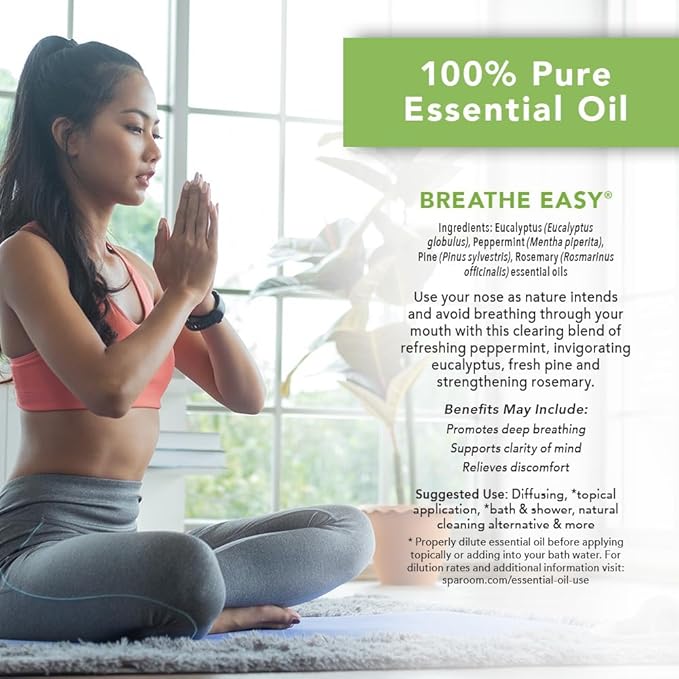 SpaRoom Aromatherapy 100% Pure Undiluted Essential Oil, Breathe Easy Sinus Blend, 10 mL