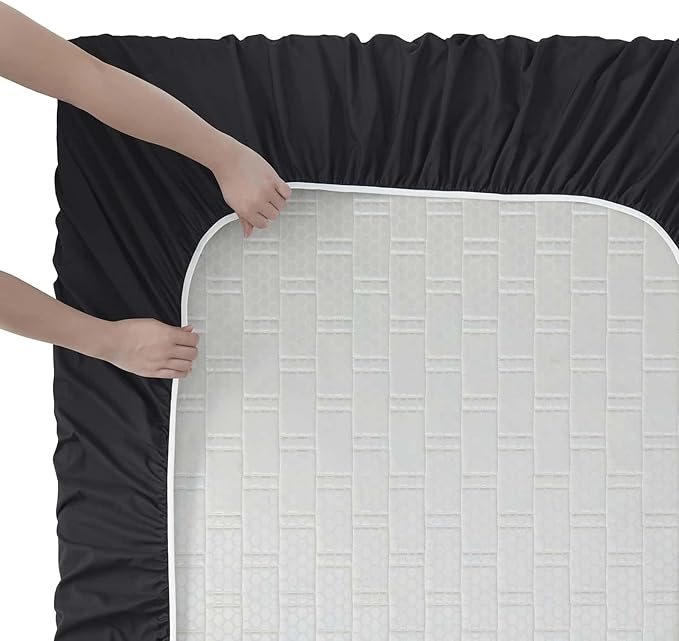 Clara Clark Twin Sheets, 5 Piece Set - Hotel Luxury Sheets for Twin Size Bed, Super Soft Bedding Set, Twin Size, Black