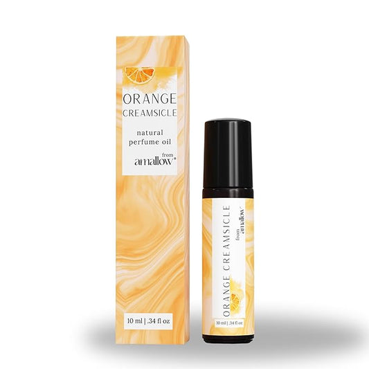 Amallow All Natural Non-Toxic Perfume Roller - Made With Pure and Organic Essential Oils - Hints of Orange and Vanilla Planifolia (Orange Creamsicle)