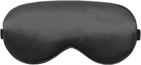 1 Pack Double-Sided Mulberry Silk Eye Mask, Adjustable Ear-Hook Design Cool Breathable Sleep Mask, Non-stifling Eye Cover for Side Sleeping(Black)