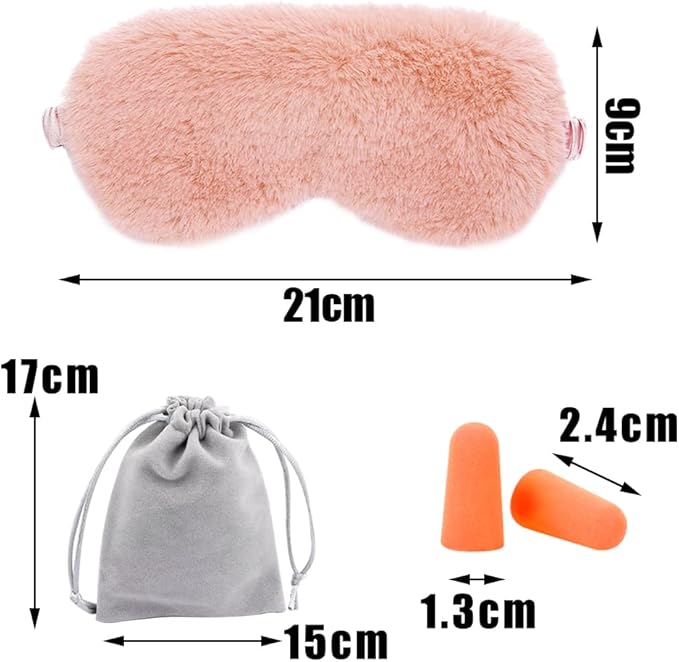 4 Pcs Plush Sleep Masks, Ultra Cute Soft Eye Cover, Blindfold Travel Masks for Kids Men Women(Random Color)