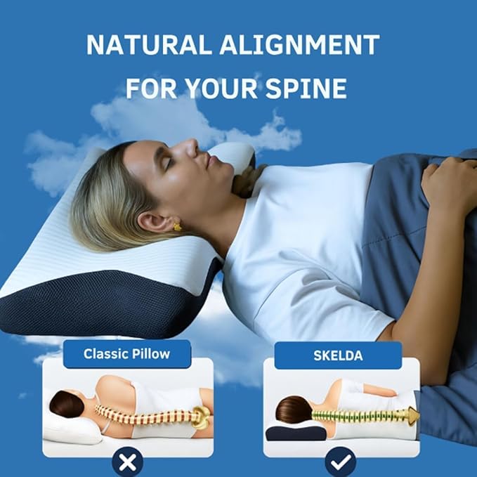 Premium Relief Pillow, 2026 New 2-in-1 Ergonomic Pillow with Case, Adjustable Memory Foam Supports Pillows, Orthopedic Bed Pillows for Side Back Stomach Sleeper (1PC-White)