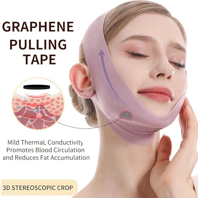 V Line Lifting Mask, Chin Strap for Sleeping, Reusable Double Chin Reducer, Jaw Exerciser, Face Slimming, Sagging Prevention, Medium