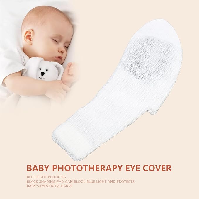 Qinlorgo Infant Protective Eye Cover, Nonwovens Baby Eye Mask Newborn Eye Shade for Newborn Protection