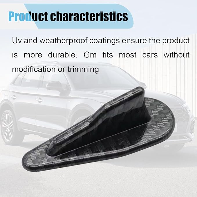 10PCS Rear Diffuser Car Shark Fin Spoiler Kit, Carbon Fiber Mini Spoiler Roof Wing, Auto Rear Tail Wing Compatible with Air Vortex Generator, Universal Car Decoration Accessories (Carbon Fiber)