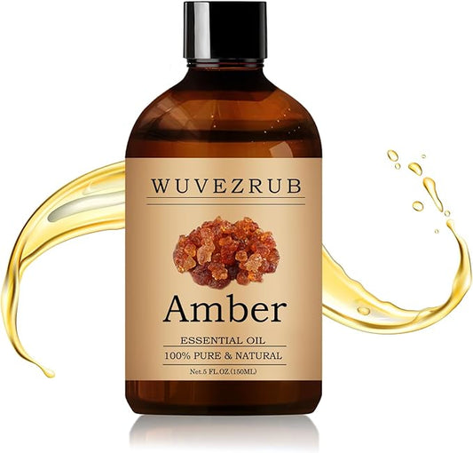 Amber Essential Oil– Huge 5 Fl Oz, 100% Pure and Natural Essential Oils for Diffuser, Aromatherapy, Soap and Candle Making, Premium Grade Amber Oil-150ML