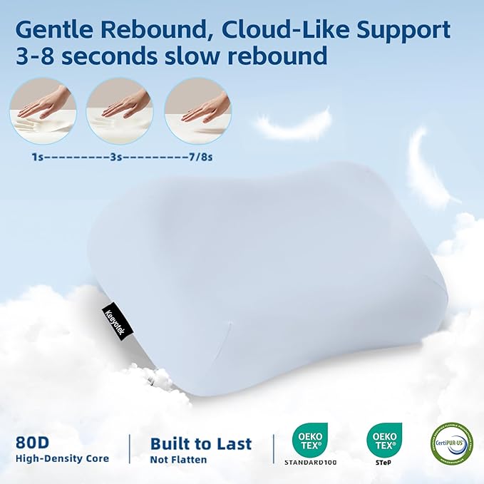 Cooling Memory Foam Pillow for Side Sleepers – Ergonomic Neck Pillow for Adults, Dual-Height 5" & 3.5" Adjustable Loft, Washable Cover, Slow Rebound, Cervical Support for Deep Sleep