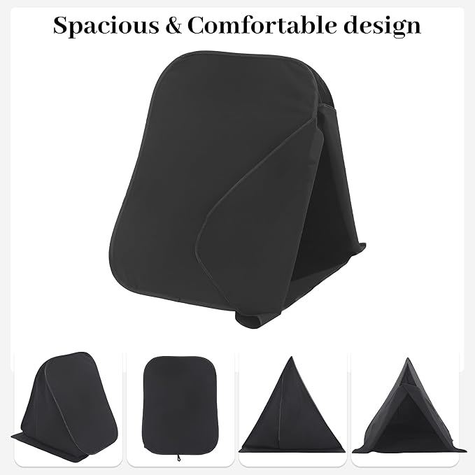 MABOZOO Portable Blackout Bed Tent for Sleeping, Privacy Sleep Cover with 2-Layer Light Blocking, Foldable Frame (33.9" L × 24.8" W × 29.5" H), Perfect for Nightshift, Dorms, Travel & Naps