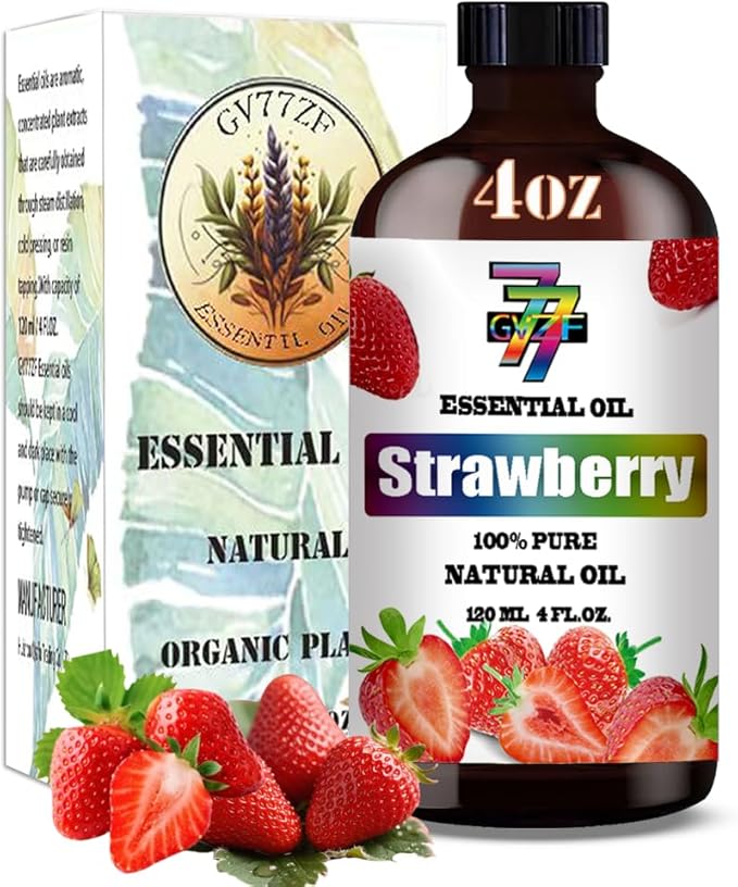 Strawberry Essential Oil - Strawberry Oils for Diffusers, Humidifiers, DIY Candles, Soap, Cleaning, Home, Office, Yoga, Massage, Gifts - 4 fl oz (120 ml) - GV77ZF