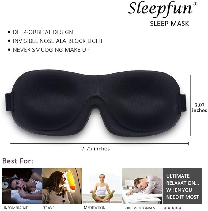 Cute Eye Mask Sleep Mask for Men Women Kids,2 Pack 3D Contoured Cup Sleeping Mask & Blindfold, Concave Molded Night Sleep Mask, Block Out Light (B-Stars, 1 Count (Pack of 1))