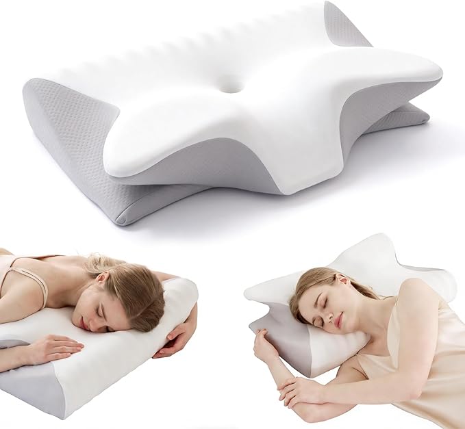Cervical Neck Pillow for Pain Relief,Ergonomic Contour Memory Foam Pillows,Orthopedic Bed Pillow for Side Back Stomach Sleeper,Cooling Pillow.