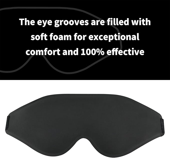 3D Light Blocking Sleep Eye Mask, No Pressure Eye Mask, Ultra Soft Eye Cover, Deep Sleep Mask, Night Blindfold, Home Office Nap Eye Mask