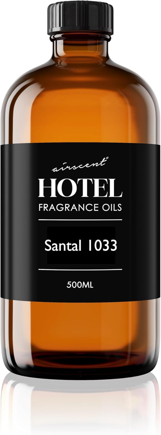 AirScent Santal Diffuser Oil No. 1033 - Santal-33 Inspired Perfume Dupe - Cardomom Sandalwood Iris - Fragrance Oil Blend for Ultrasonic and Waterless Diffusers and Crafting - 500 mL, 16.9 fl oz