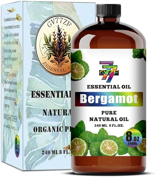 Bergamot Essential Oil - Bergamot Oils for Diffusers, Humidifiers, DIY Candles, Soap, Cleaning, Home, Office, Yoga, Massage, Gifts - 8 fl oz (240 ml) - GV77ZF